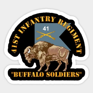 41st Infantry Regiment - Buffalo Soldiers w 41st Inf Guidon Sticker